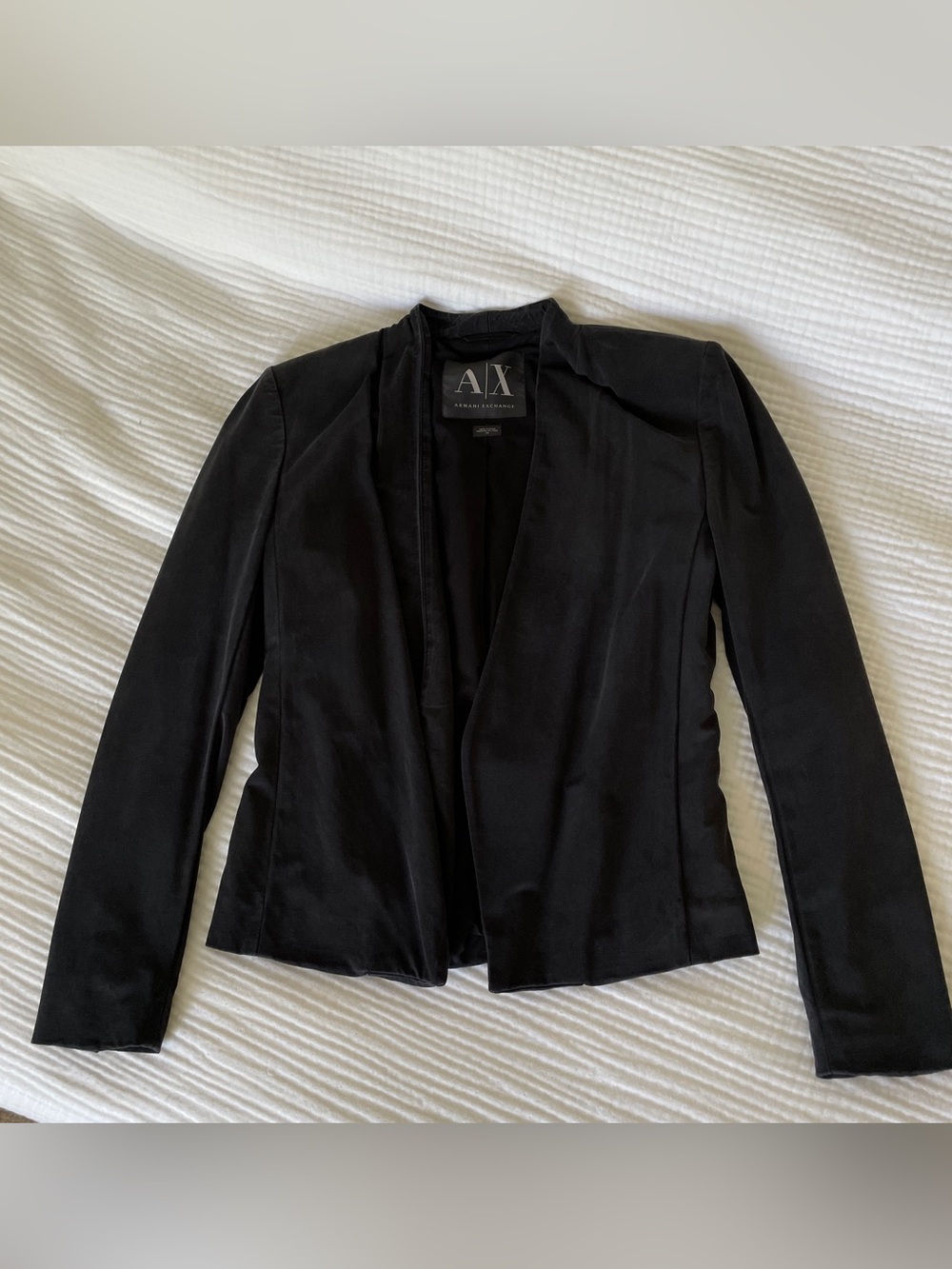 A/X Armani Exchange Women's Black Open-Front Blazer 00